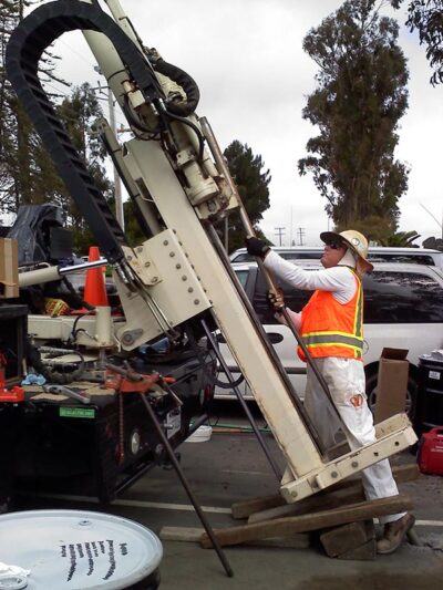 Soil Sampling from Angled Geoprobe Boring with Drilling Subcontracto